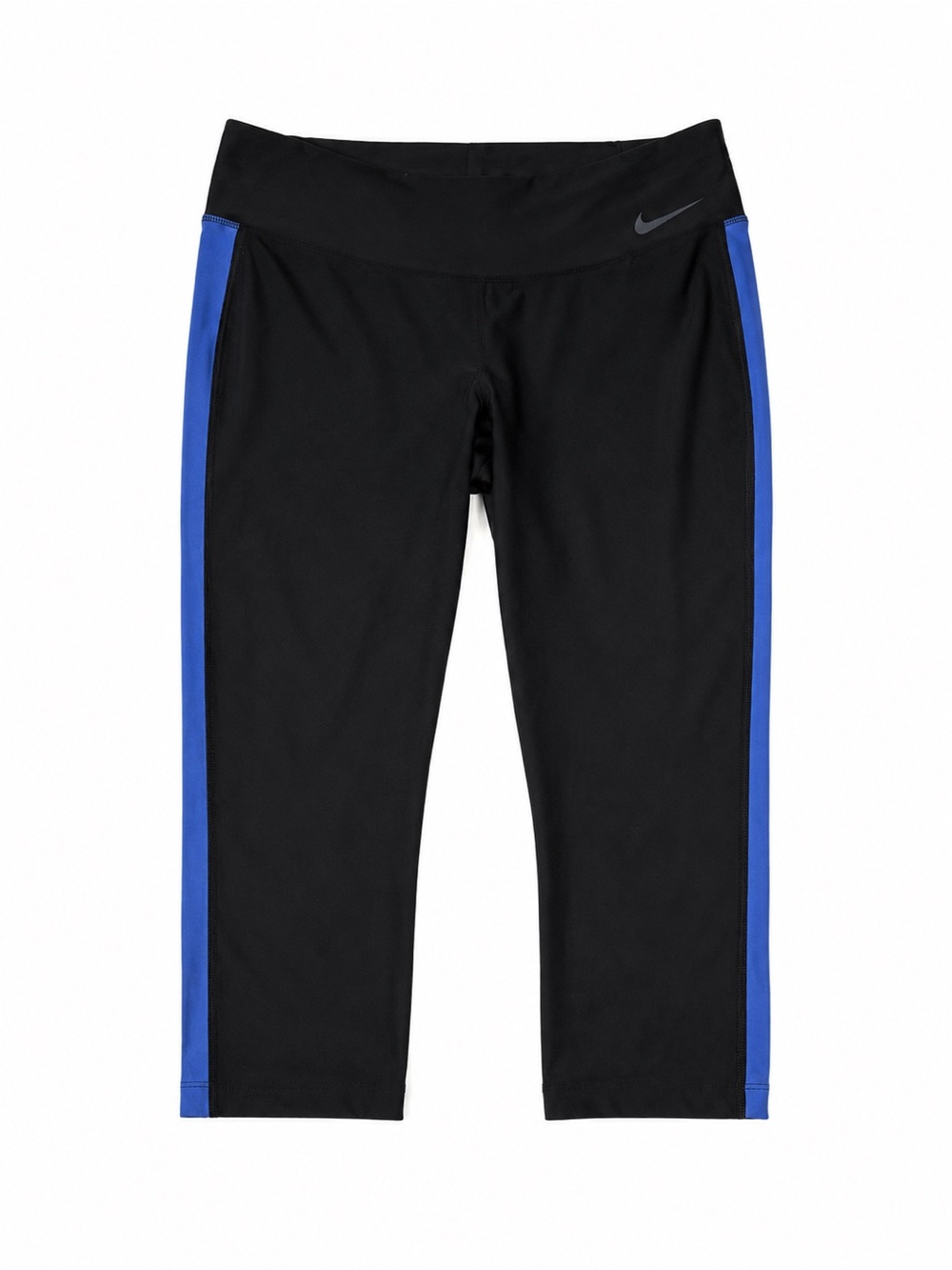 Nike Dri-FIT Black Blue Cropped Capri Leggings Women’s Size M Activewear